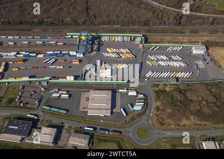 Luftbild, logport III, Dahlingstraße, Container Terminal, Friemersheim, Duisburg, Ruhrgebiet, Nordrhein-Westfalen, Deutschland, Duisburg-S ACHTUNGxMINDESTHONORARx60xEURO *** Aerial view, logport III, Dahlingstraße, Container Terminal, Friemersheim, Duisburg, Ruhr area, North Rhine-Westphalia, Germany, Duisburg S ACHTUNGxMINDESTHONORARx60xEURO Stock Photo