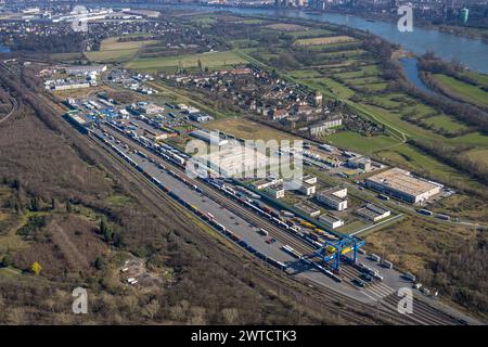 Luftbild, logport III, Dahlingstraße, Container Terminal, Friemersheim, Duisburg, Ruhrgebiet, Nordrhein-Westfalen, Deutschland, Duisburg-S ACHTUNGxMINDESTHONORARx60xEURO *** Aerial view, logport III, Dahlingstraße, Container Terminal, Friemersheim, Duisburg, Ruhr area, North Rhine-Westphalia, Germany, Duisburg S ACHTUNGxMINDESTHONORARx60xEURO Stock Photo