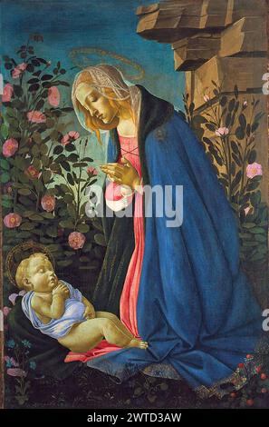 The Virgin Adoring the Sleeping Christ Child, 1490 Sandro Botticelli Stock Photo