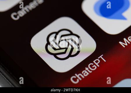 ChatGPT app icon on mobile phone Stock Photo