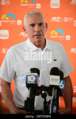 Miami Gardens, Florida, USA. 15th Mar, 2024. SVP Tennis Events, Josh Ripple attends the Miami Open Hard Rock Stadium 2024 Campus Preview Tour and press conference presented by Itaú at Hard Rock Stadium on March 15, 2024 in Miami Gardens, Florida. Credit: Mpi10/Media Punch/Alamy Live News Stock Photo