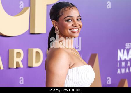 LOS ANGELES, CALIFORNIA, USA - MARCH 16: Kyla Pratt arrives at the 55th Annual NAACP Image Awards held at the Shrine Auditorium and Expo Hall on March 16, 2024 in Los Angeles, California, United States. (Photo by Xavier Collin/Image Press Agency) Stock Photo