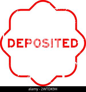 Grunge red deposited word rubber seal stamp on white background Stock Vector