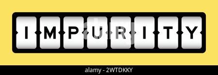Black color in word impurity on slot banner with yellow color background Stock Vector