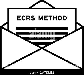 Envelope and letter sign with word ECRS (Abbreviation of Eliminate, Combine, Rearrange, and Simplify) method as the headline Stock Vector