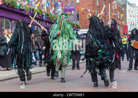 Morris dancing at the Sweeps Festival in Rochester Stock Photo