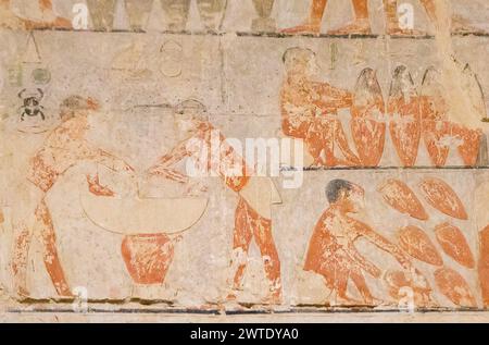 Egypt, Saqqara, tomb of Ty, brewery. Stock Photo