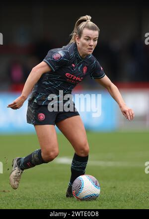 Crawley, UK. 17th Mar, 2024. Manchester City's Lauren Hemp during the Barclays Women's Super League match between Brighton & Hove Albion and Manchester City at the Broadfield Stadium in Crawley. Credit: James Boardman/Alamy Live News Stock Photo