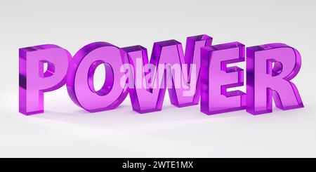 Bright purple sign power on red cubes Power Minimal Concept 3D render Illustration on grey background Stock Photo