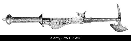 A flintlock axe pistol, 16th century Stock Photo