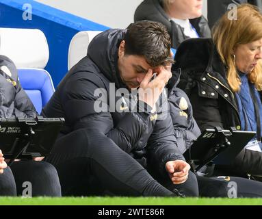 London, UK. 17th Mar, 2024 - Chelsea v Leicester City - FA Cup - Stamford Bridge.                                                                             Chelsea Manager Mauricio Pochettino.                                             Picture Credit: Mark Pain / Alamy Live News Stock Photo