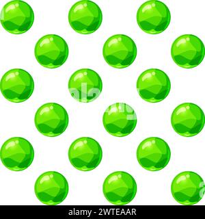 Colorful balls seamless pattern green Stock Vector