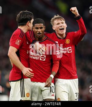 Manchester United's Harry Maguire and Marcus Rashford during a training ...