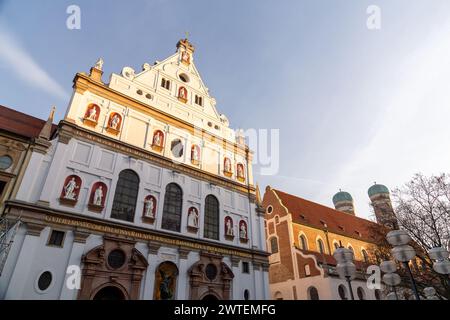 St. Michael's is a Jesuit church in Munich, southern Germany, the largest Renaissance church north of the Alps. Stock Photo