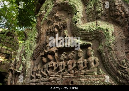 Ta Prohm temple at Angkor near Siem Reap in Cambodia in South East Asia Stock Photo