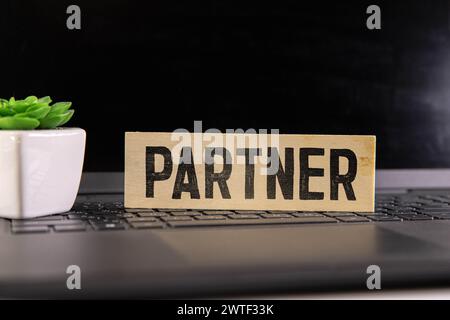 PARTNERS word made with building blocks. Stock Photo