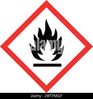 GHS hazard pictogram - FLAMMABLE , hazard warning sign flammable , isolated vector illustration Stock Vector