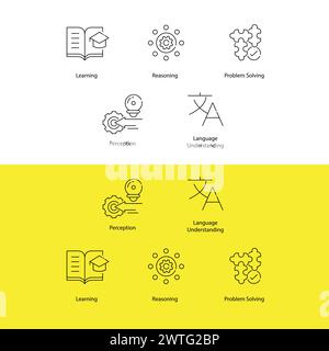 AI Architecture Vector Icon Set Exploring Key Components of AI Systems Stock Vector