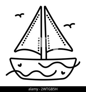 Fishing boat sea travel black and white Stock Vector Image & Art - Alamy