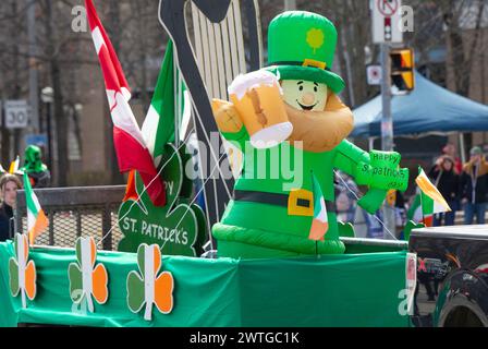 Toronto, Canada. 17th Mar, 2024. A float is seen during the 2024 Toronto St. Patrick's Day Parade in Toronto, Canada, on March 17, 2024. Credit: Zou Zheng/Xinhua/Alamy Live News Stock Photo