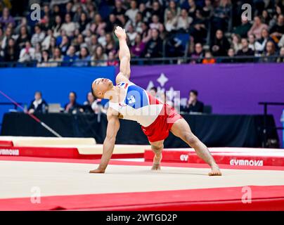 Liverpool, England, UK. 17th Mar, 2024. Joe FRASER in the Mens Floor Final during the British Gymnastics Championships at the M&S Bank Arena, Liverpool, England, UK. Credit: LFP/Alamy Live News Stock Photo