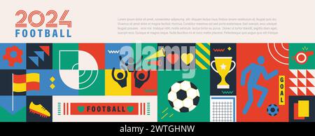 Euro Football 2024 card. Stock Vector