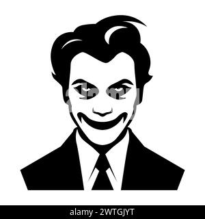 black vector joker icon on white background Stock Vector