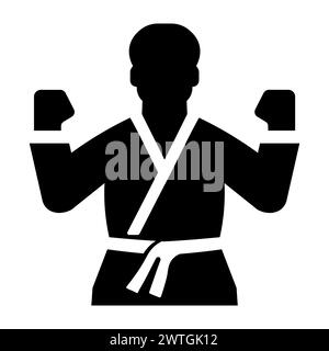 black vector karate icon on white background Stock Vector