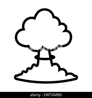 vector mushroom cloud icon on white background Stock Vector