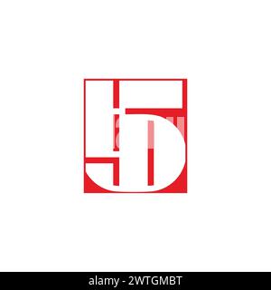 letter sd abstract negative space logo vector Stock Vector