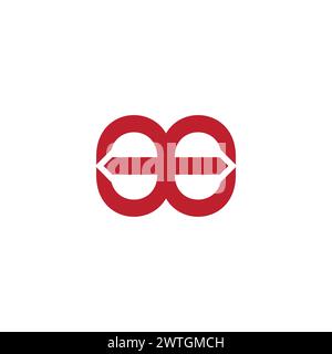 letter ee simple linked geometric logo vector Stock Vector