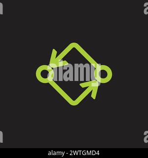 recycle process arrows green icon vector Stock Vector