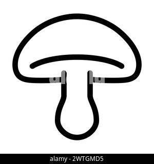 black vector mushroom icon on white background Stock Vector