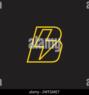 letter b infinity bolt linear logo vector Stock Vector