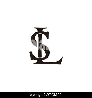 letter sl linked overlap font logo vector Stock Vector