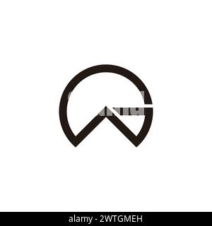 letter g triangle mountain circle simple logo vector Stock Vector