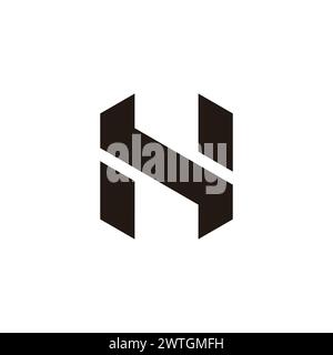letter sh simple minimalist logo vector Stock Vector