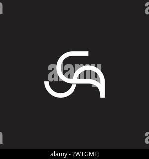 letter ca ribbon linked motion logo vector Stock Vector