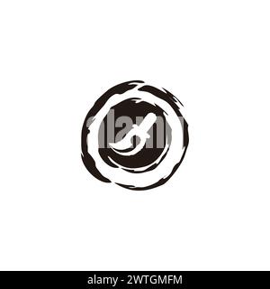 brush pen circle paint art symbol logo vector Stock Vector