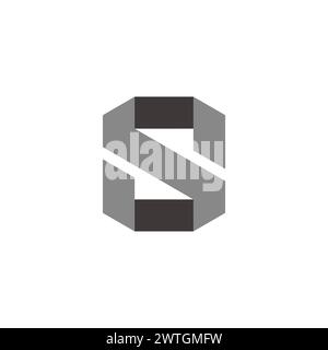 letter s fold 3d paper logo vector Stock Vector