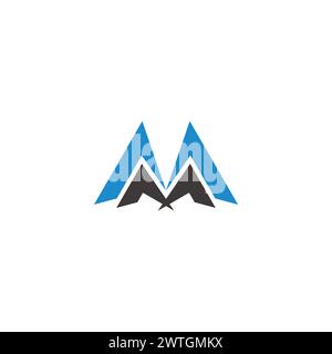 letter m stripes tent mountain abstract logo vector Stock Vector