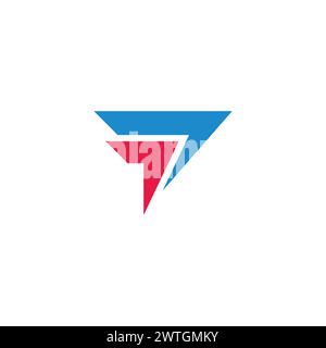 fast letter t  colorful geometric arrows logo vector Stock Vector
