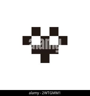 plus medical heart pixels simple logo vector Stock Vector
