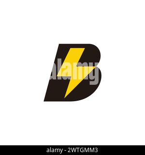 letter b bold thunder simple geometric logo vector Stock Vector