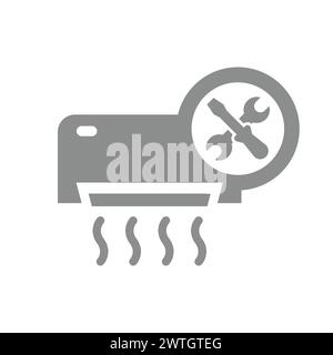Air conditioner repair vector icon. Prophylactic and fixing service symbol. Stock Vector