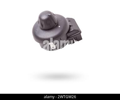 Buttons for adjusting the position of the side mirrors of the car on a white isolated background. Catalog of spare parts for vehicles. Stock Photo