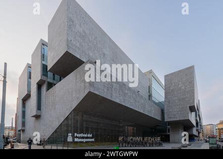 The campus of Bocconi University, it is a private university in Milan. The university provides education in fields such as economics, finance, law, bu Stock Photo