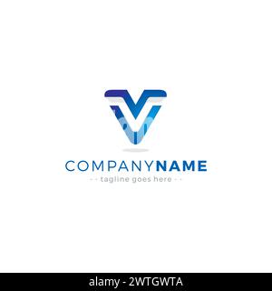 VM Logo. Letter MV Logo Design Stock Vector