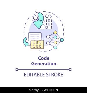 Code generation multi color concept icon Stock Vector