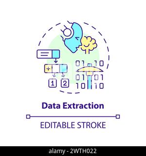Data extraction multi color concept icon Stock Vector